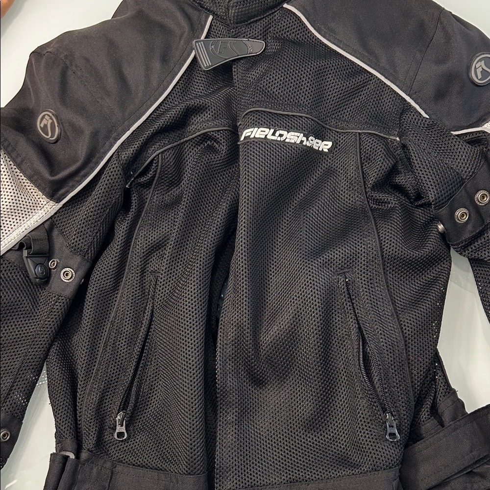 Fieldsheer Black Mesh Motorcycle Jacket with protective padding Built-in armor